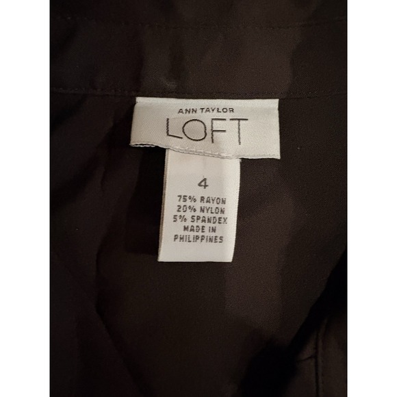 Ann Taylor Loft Dress Brown Women's 4 V-neck Sleeveless Belt Business Long - Picture 3 of 4
